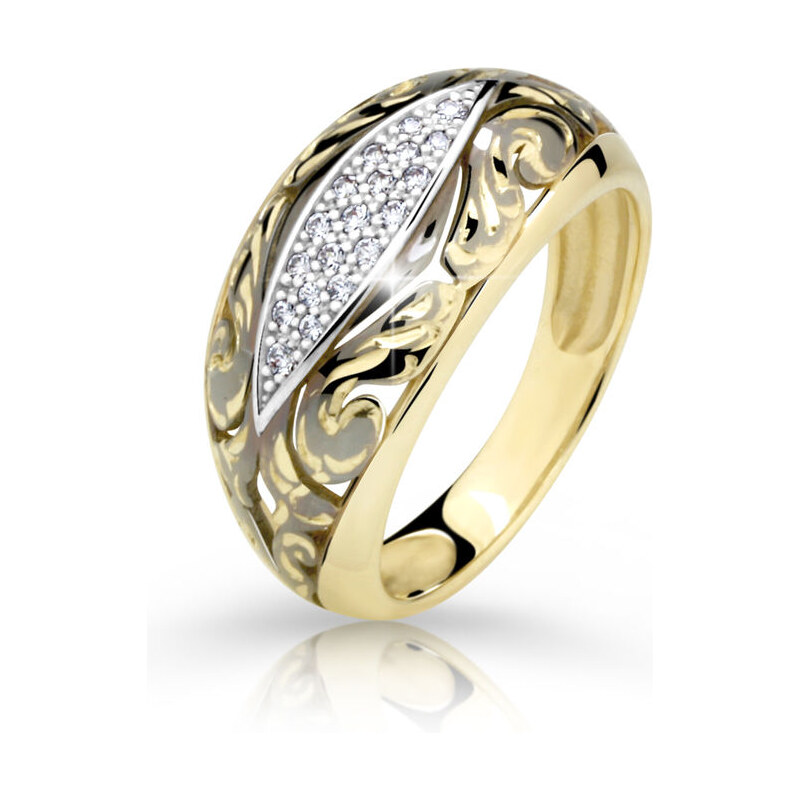 Danfil Zlatý prsten DF 2165 ze žlutého zlata, s briliantem 46