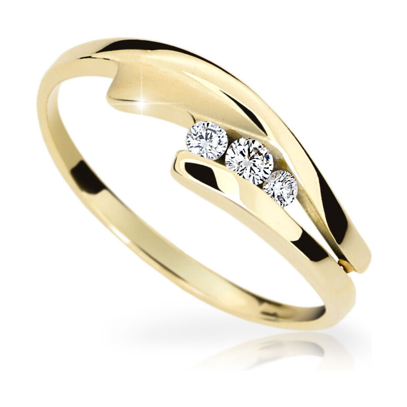 Danfil Zlatý prsten DF 1750 ze žlutého zlata, s briliantem 46