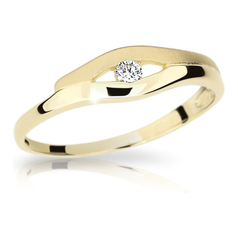 Danfil Zlatý prsten DF 1745 ze žlutého zlata, s briliantem 46