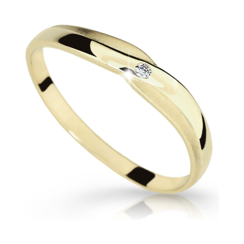 Danfil Zlatý prsten DF 2006 ze žlutého zlata, s briliantem 46