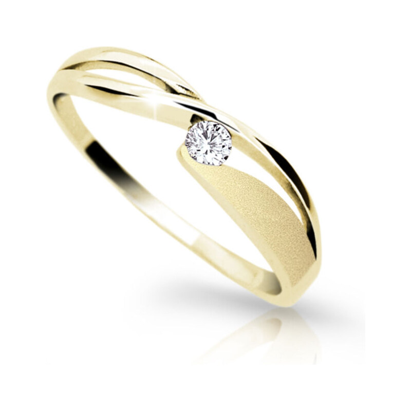 Danfil Zlatý prsten DF 1721 ze žlutého zlata, s briliantem 46