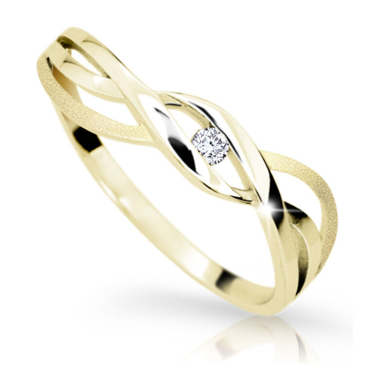 Danfil Zlatý prsten DF 1843 ze žlutého zlata, s briliantem 46