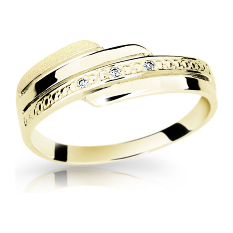 Danfil Zlatý prsten DF 1844 ze žlutého zlata, s briliantem 46