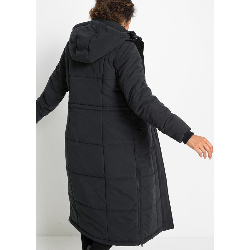 bonprix Zimní kabát se zipy po stranách Černá