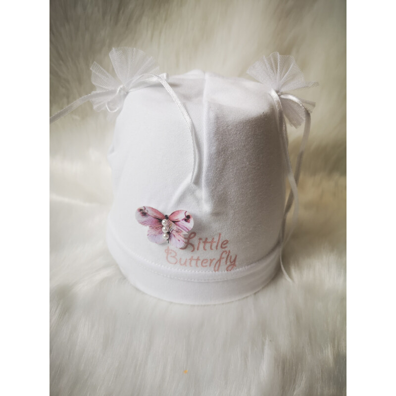 AJS Dívčí bavlněná čepice s šátkem 2002 bílá