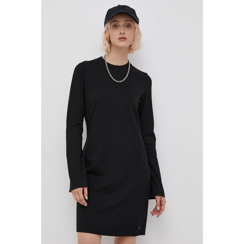 Šaty Superdry černá barva, mini, přiléhavé