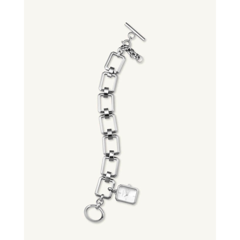 Hodinky Rosefield The Octagon Charm Chain White Silver