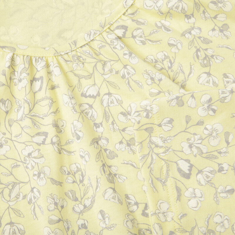 Pleas a.s. Pleas 176314-607 Noční košile DR, sv. žlutá se vzorkem květin
