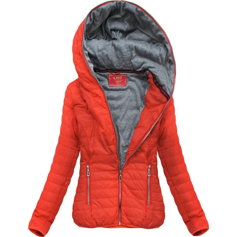 LHD Oranžová dámská bunda s kapucí (DL011)