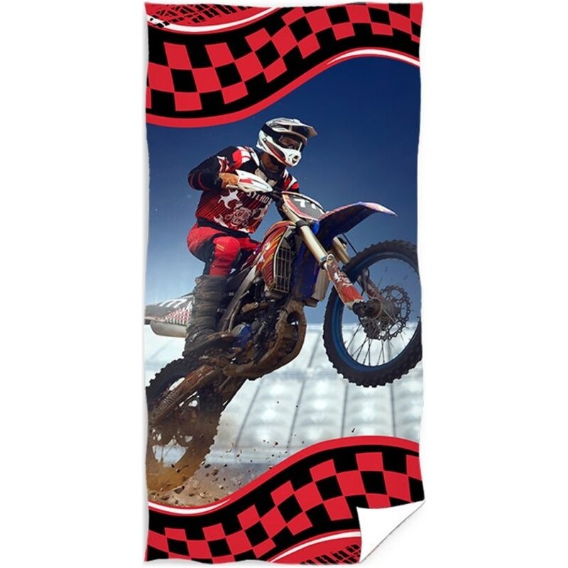 TipTrade (CZ) Plážová osuška Motocross - 100% bavlna, froté s gramáží 300 gr./m² - 70 x 140 cm