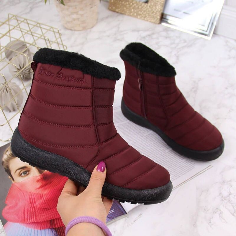 Inny Nepromokavé sněhové boty na zip NEWS W EVE181C burgundy