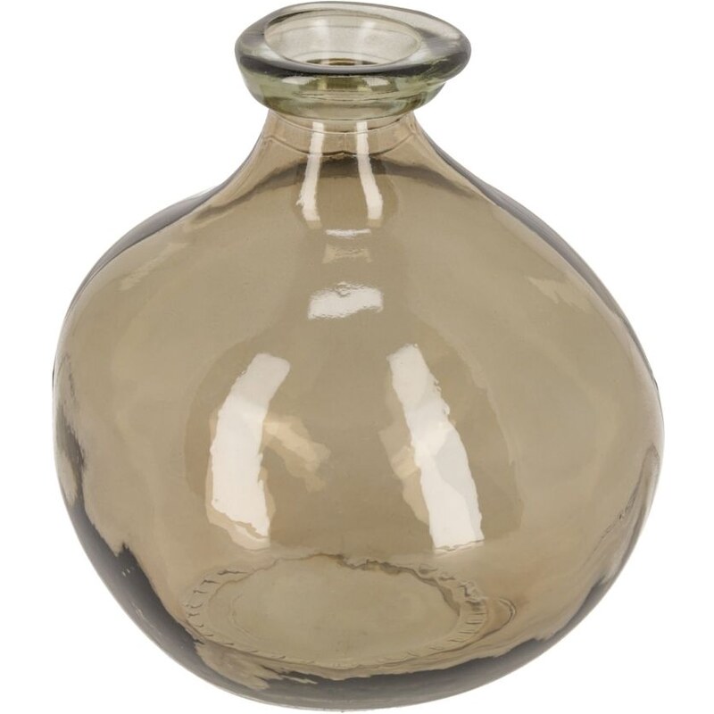 Hnědá skleněná váza Kave Home Brenna 18 cm