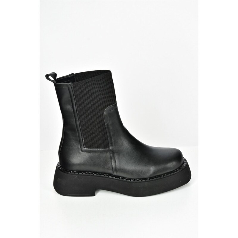 Fox Shoes Black Thick Soled Women's Daily Boots