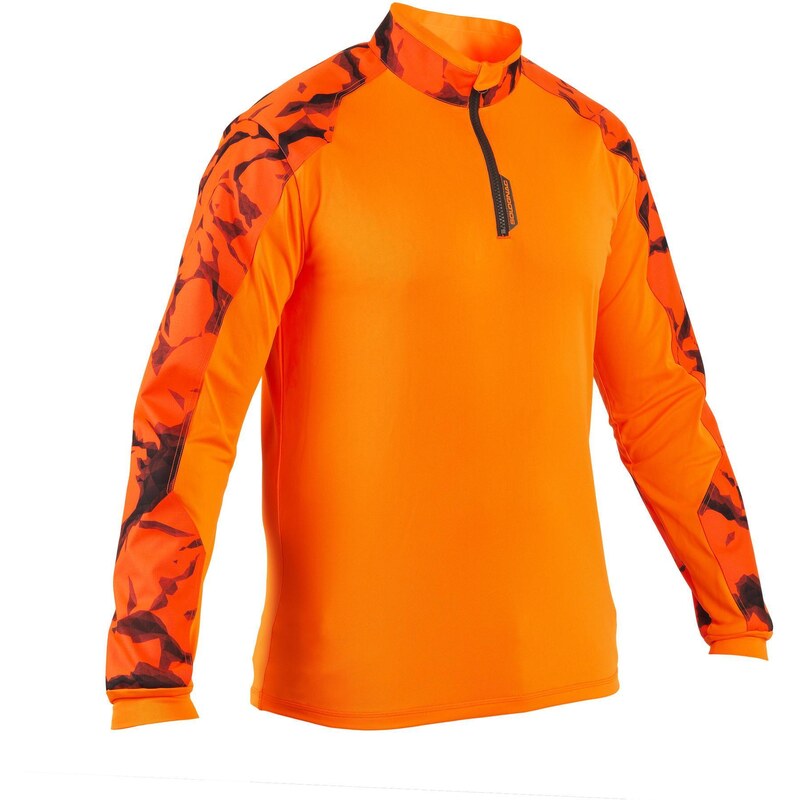 SOLOGNAC Lovecké tričko s dlouhým rukávem Supertrack oranžové fluorescenční