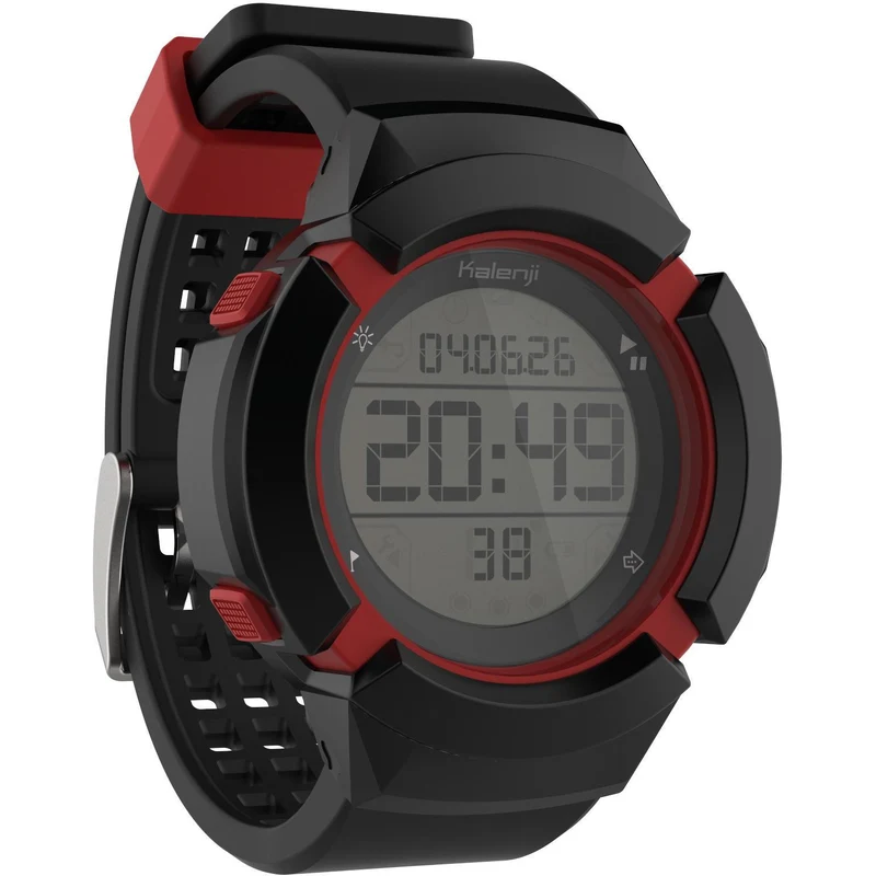 KALENJI Pánské hodinky W700xc M se stopkami na běh černo-červené Unique  size - GLAMI.cz