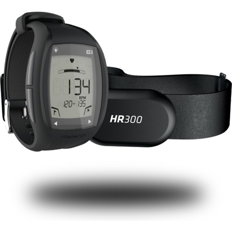KALENJI Běžecké hodinky s měřením tepové frekvence HR300 černo-stříbrné  Unique size - GLAMI.cz