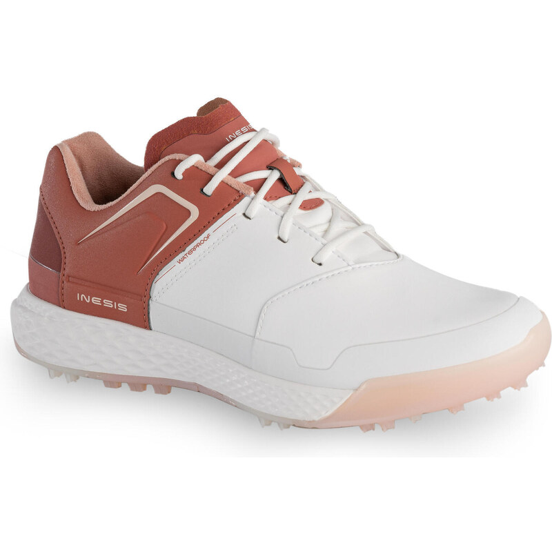 INESIS Dámské golfové nepromokavé boty Grip bílo-cihlové