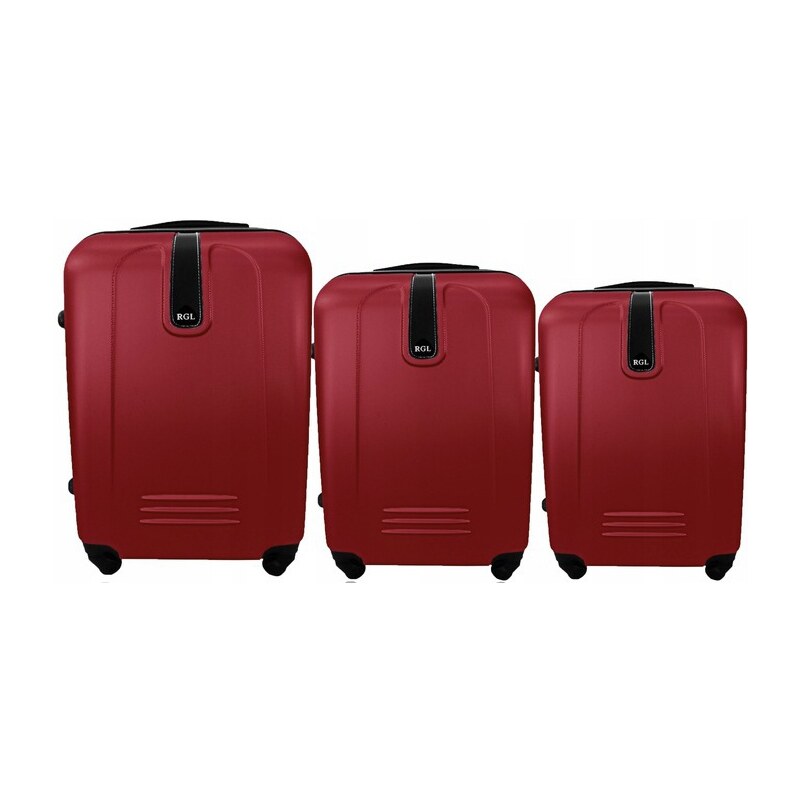 Rogal Tmavě červený set 3 lehkých plastových kufrů "Superlight" - vel. M, L, XL