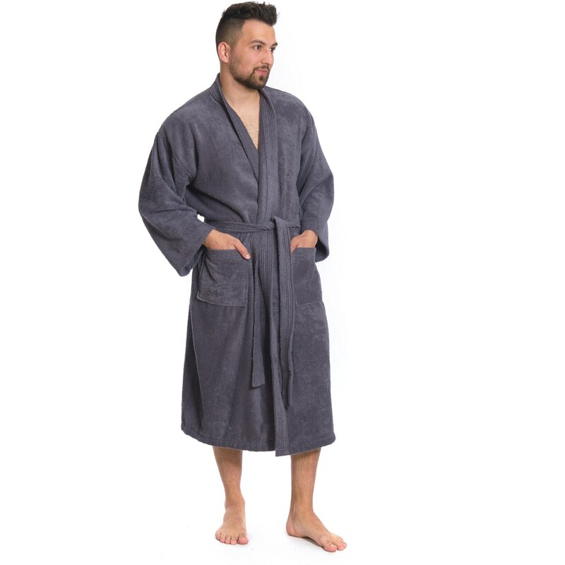 Interkontakt Pánský župan model KIMONO 02 Dark Grey