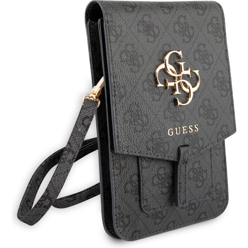 Univerzální pouzdro / taška s kapsou na mobil - Guess, 4G Metal Logo Bag Gray