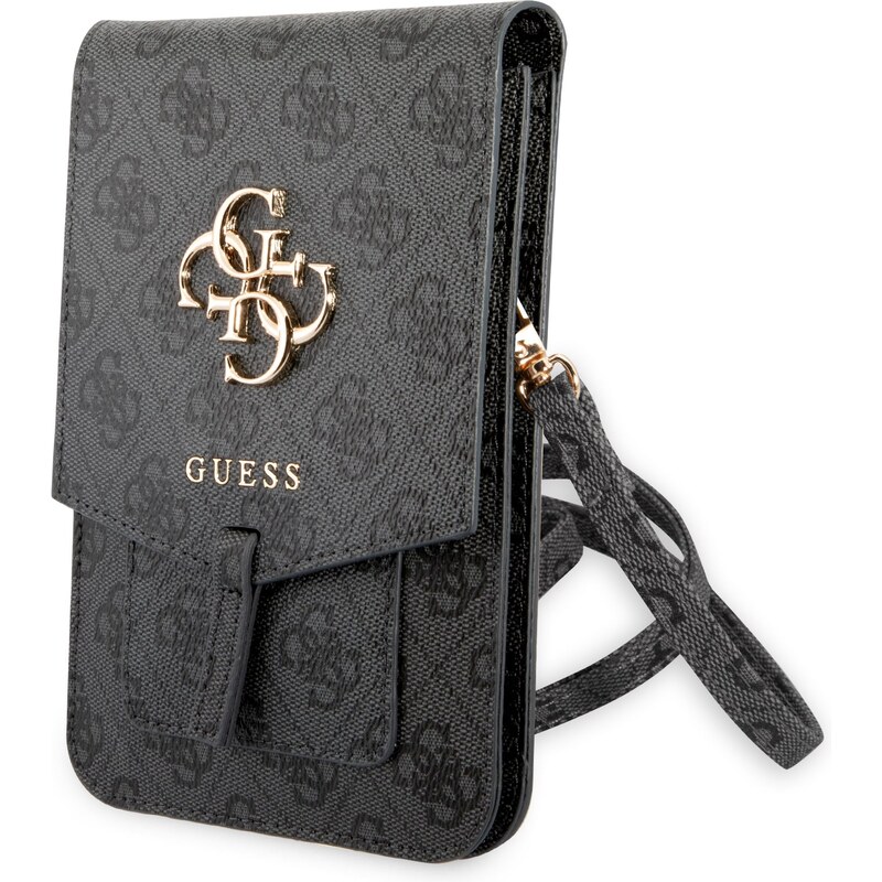 Univerzální pouzdro / taška s kapsou na mobil - Guess, 4G Metal Logo Bag Gray