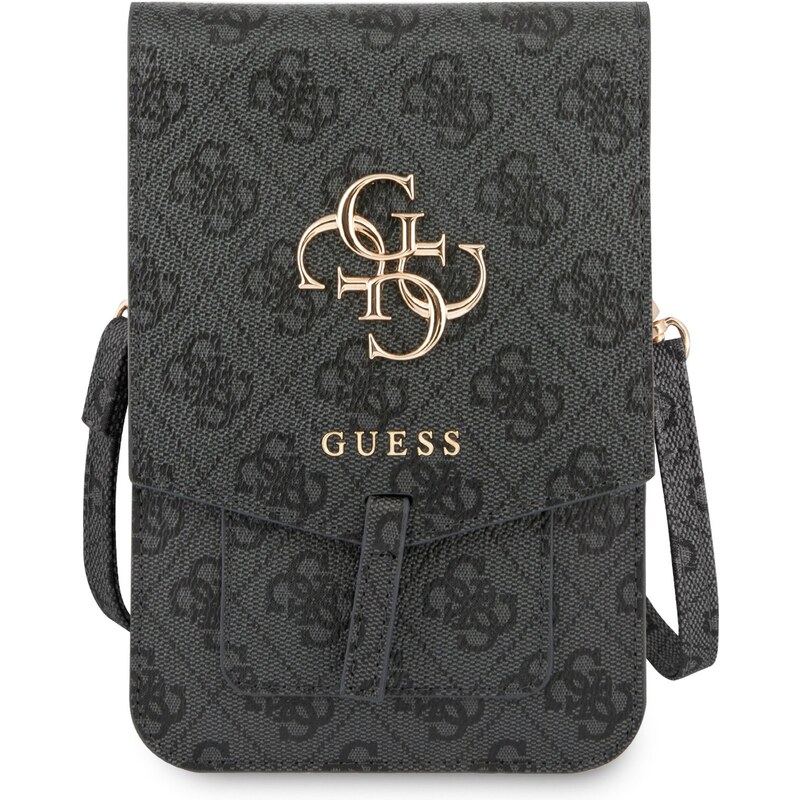 Univerzální pouzdro / taška s kapsou na mobil - Guess, 4G Metal Logo Bag Gray