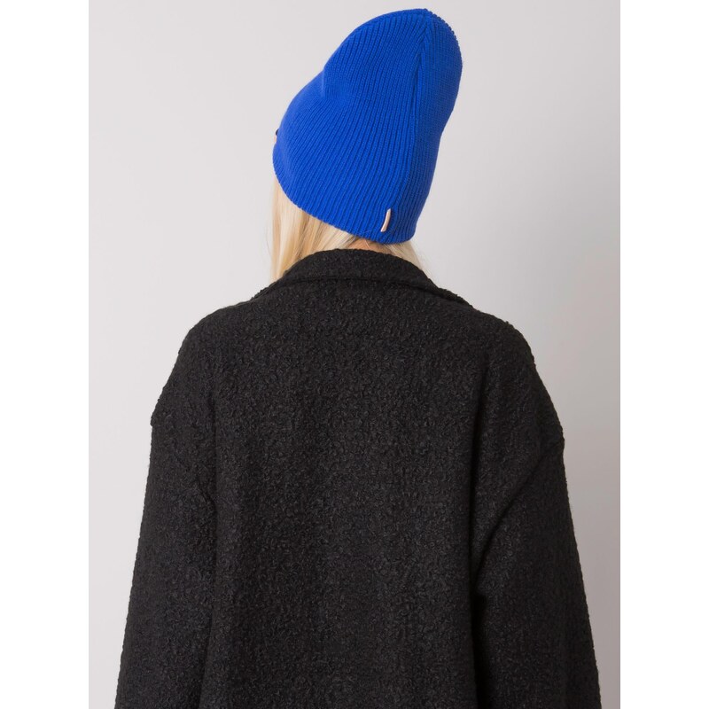 Fashionhunters RUE PARIS Tmavě modrá pletená čepice