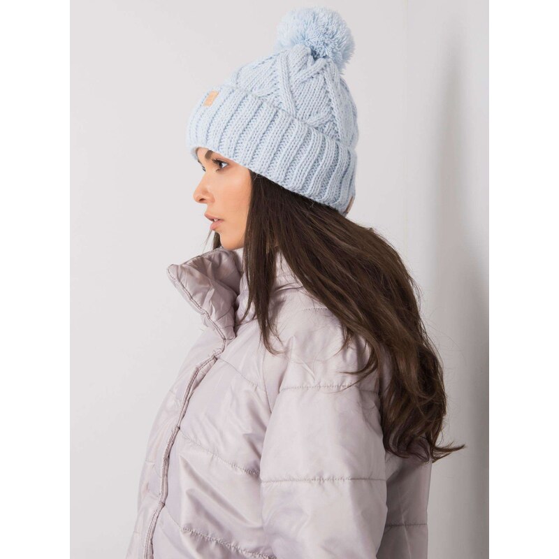 Fashionhunters Světle modrá izolovaná zimní čepice