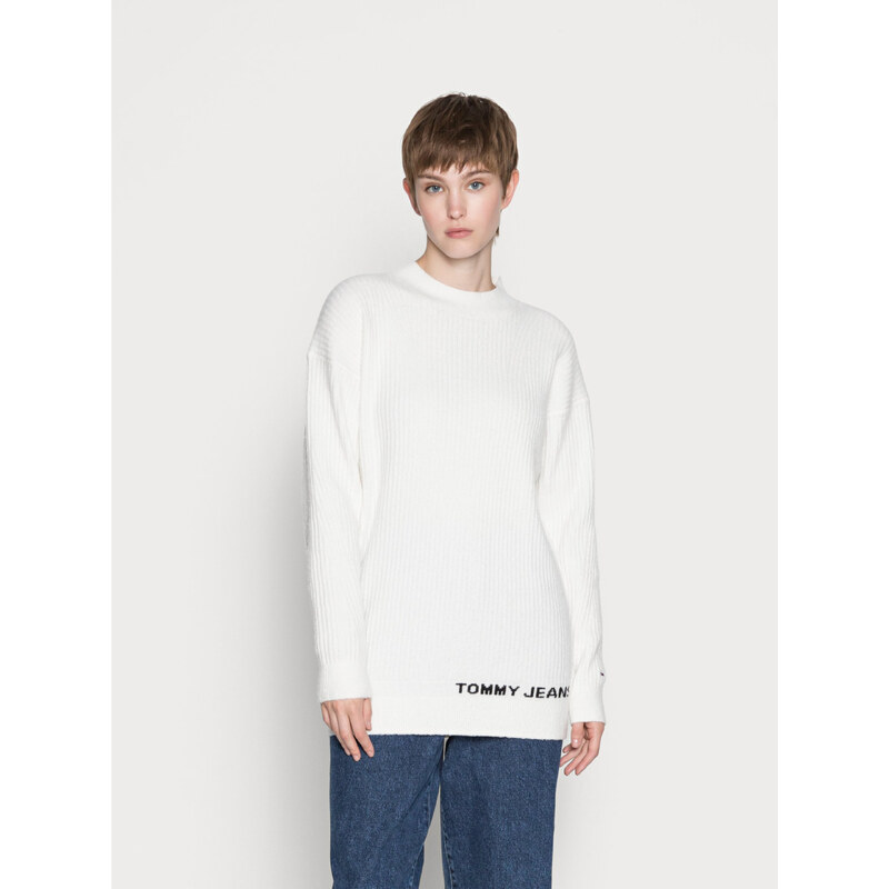 Tommy Jeans dámský bílý svetr LOFTY TURTLENECK