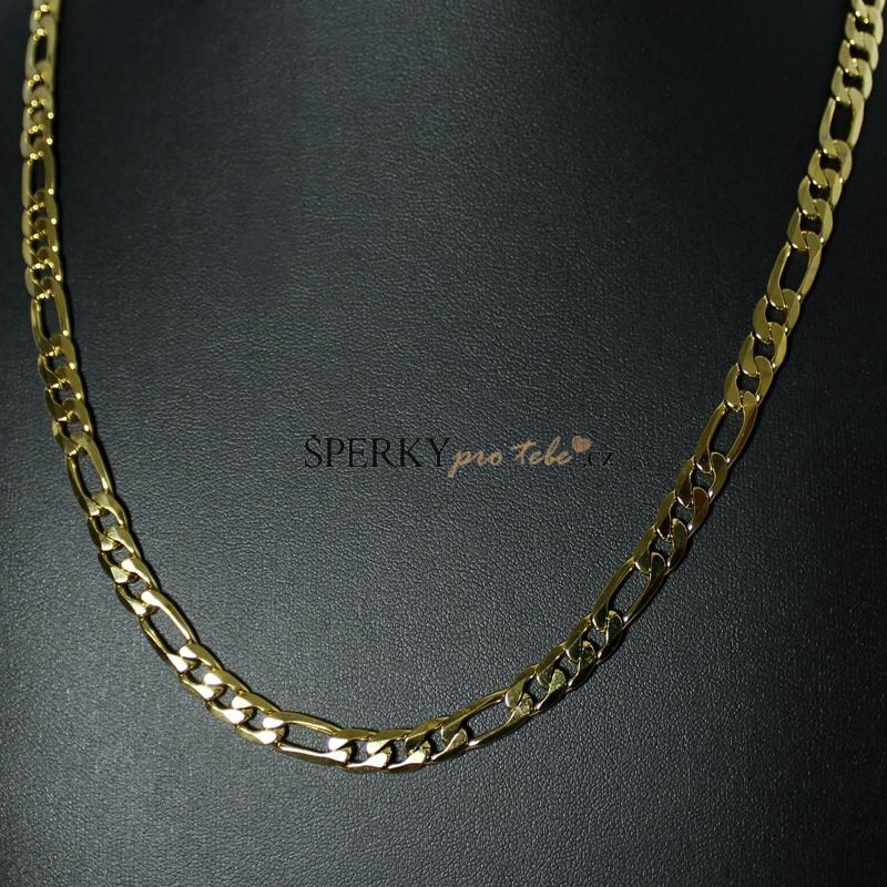 BM Jewellery Pánský zlatý řetěz Figaro 0,56 cm z chirurgické oceli S762050
