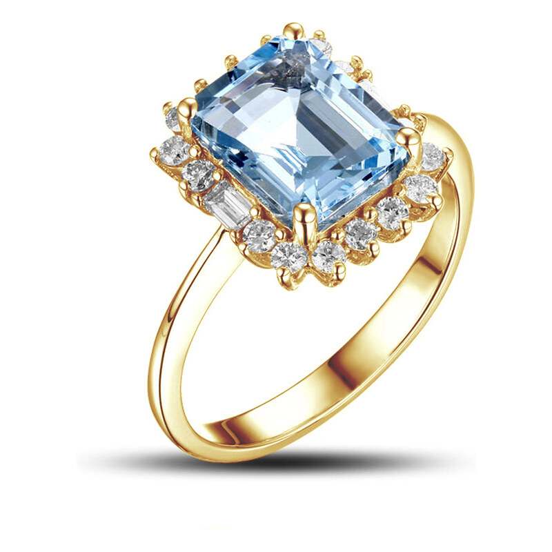 Eppi Nebeský zásnubní prsten s akvamarínem a diamanty Analyse