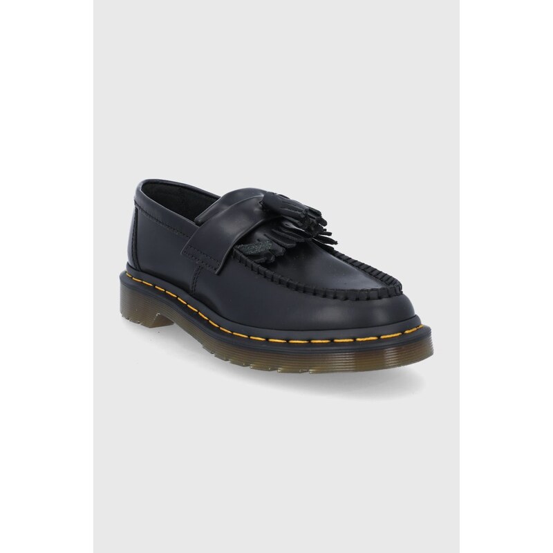 Kožené mokasíny Dr. Martens Adrian Yellow Stitch černá barva, 22209001