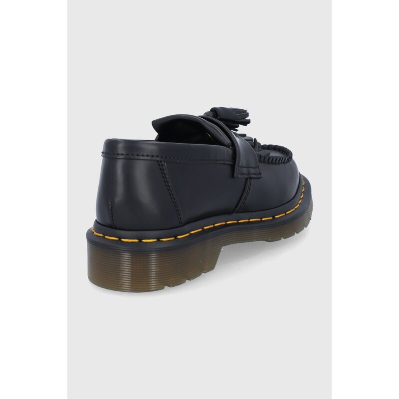 Kožené mokasíny Dr. Martens Adrian Yellow Stitch černá barva, 22209001