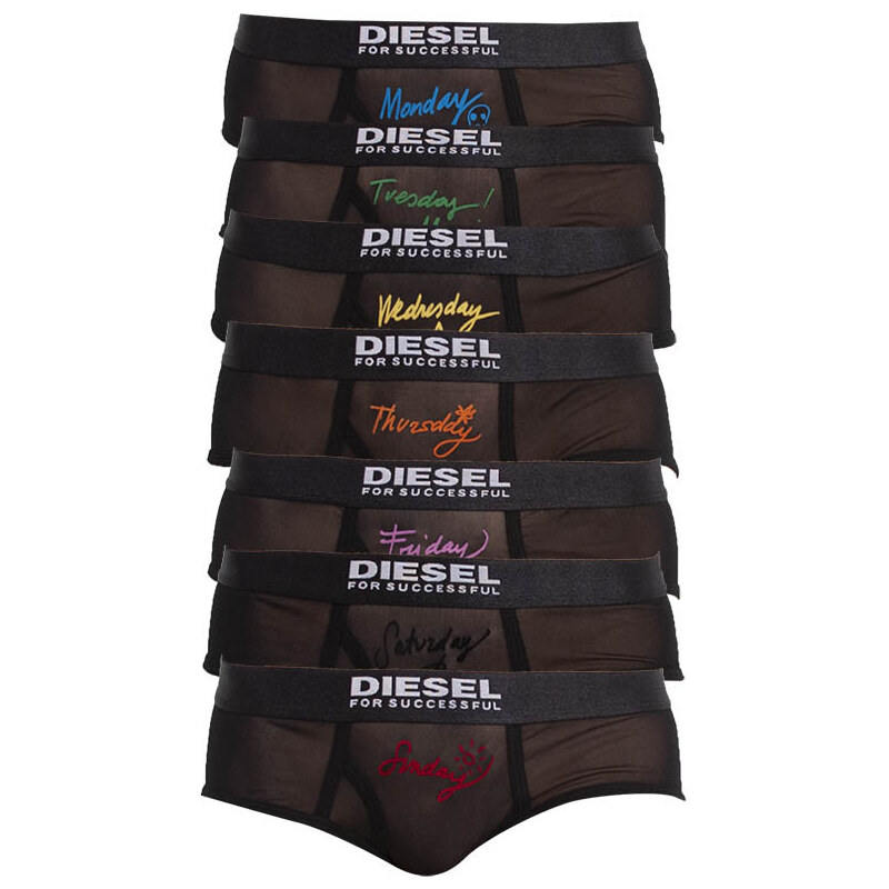7PACK dámské kalhotky Diesel černé (A01164-0ABAK-900)