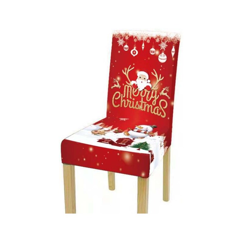 Napínací potah na židle - Vánoční vzor 5 - santa