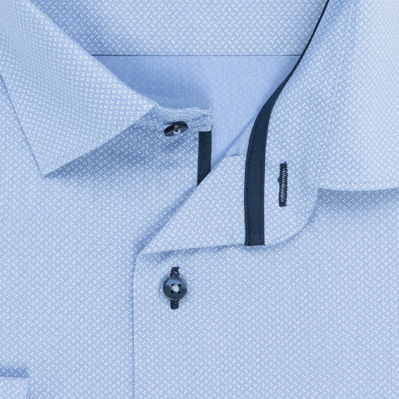 AMJ Pánská košile AMJ bavlněná, modrá čárkovaná VDBR1220, dlouhý rukáv, regular fit