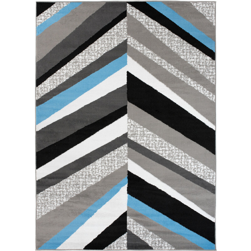 Chemex Kusový koberec Maya - pruhy 2 - šedý/modrý Rozměr koberce: 80x150 cm