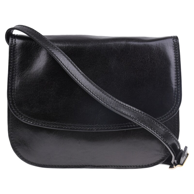 NovaKabelka.cz Kožená kabelka crossbody Simonetta Nera černá