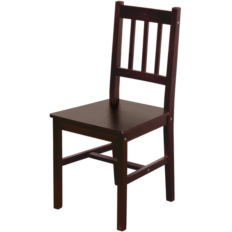 Jídelní dřevěná židle CATIA — masiv borovice, hnědý lak