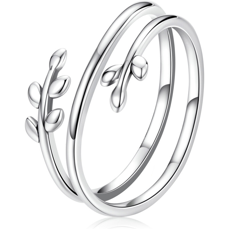 Emporial stříbrný nastavitelný prsten Elegantní lístky SCR755
