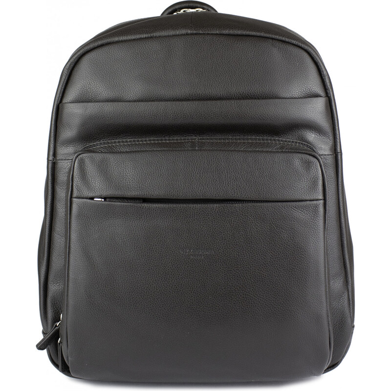 HEXAGONA Kožený batoh na notebook Benny Tmavě hnědá
