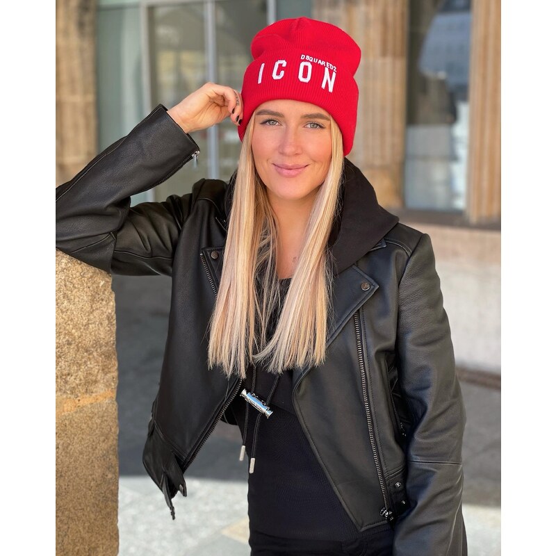 DSQUARED2 ICON BEANIE RED