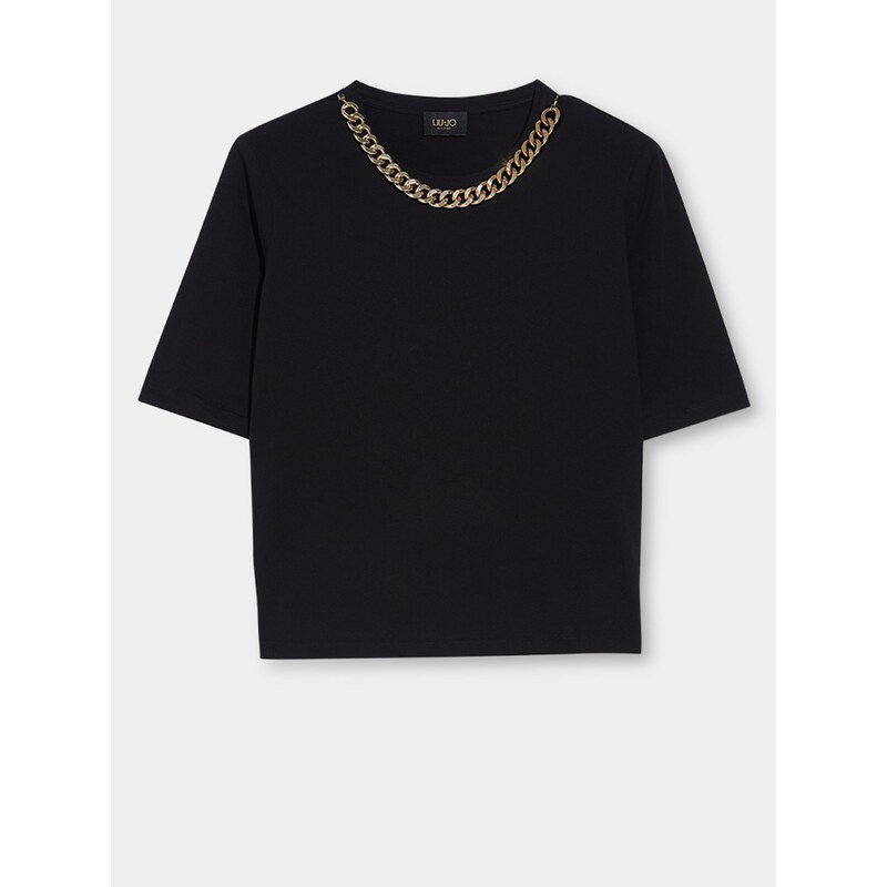 Černé dámské tričko s náhrdelníkem Liu Jo - Dámské