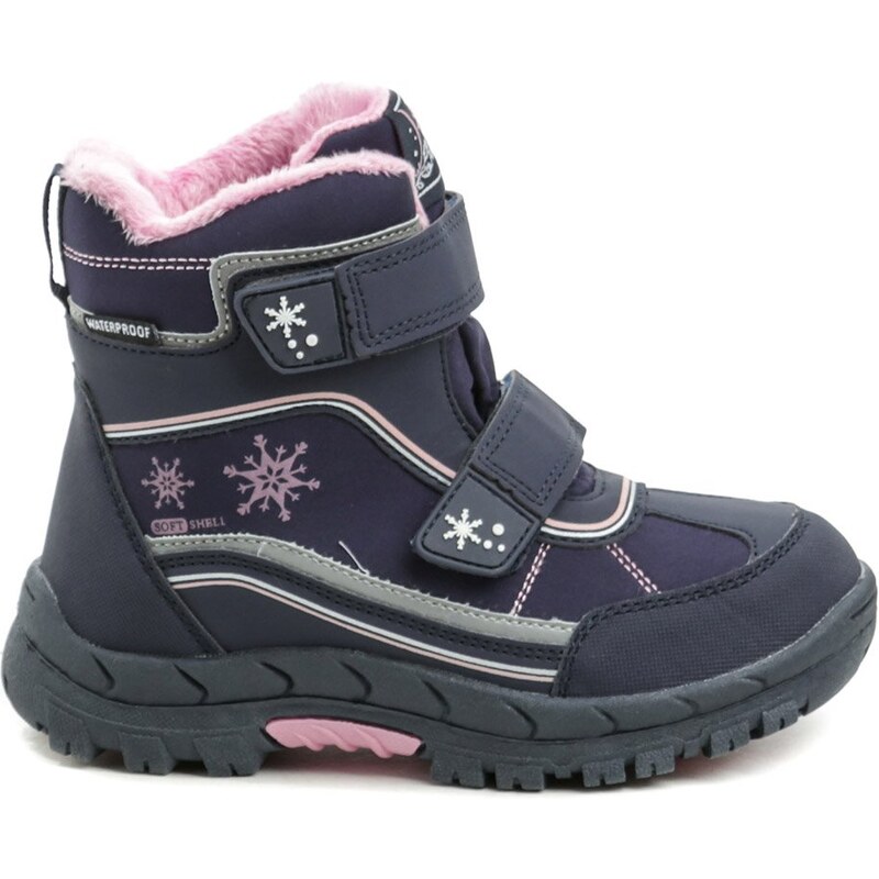 American Club HL-39-21 modro růžové dětské zimní boty