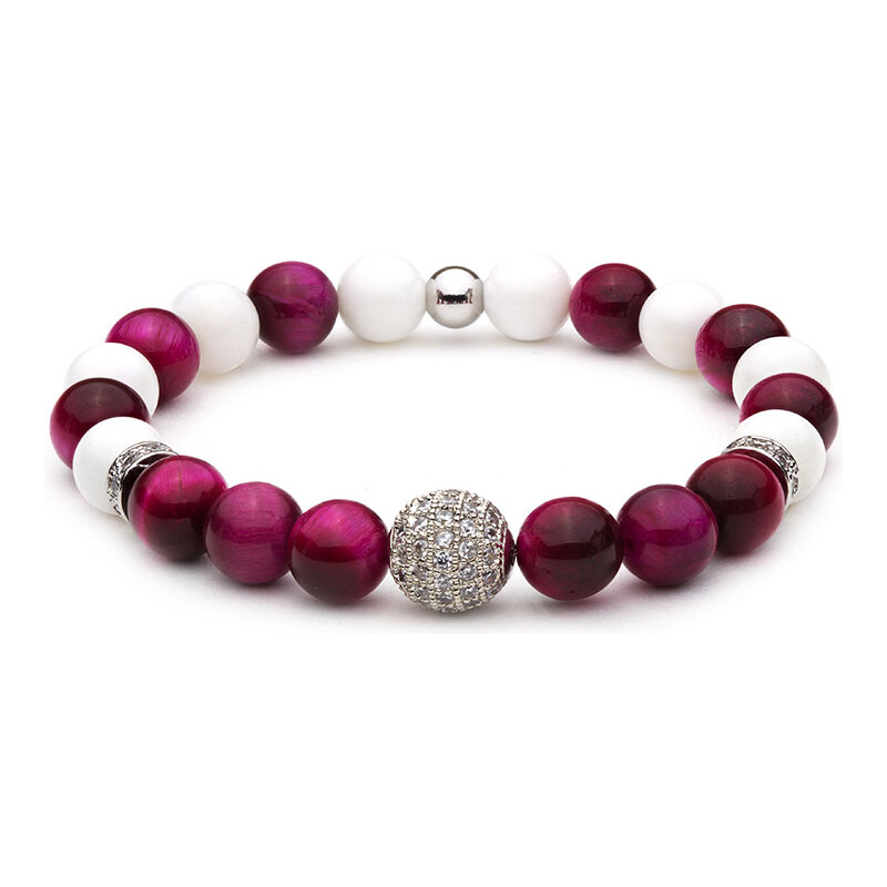 BudNej Minerální náramek MAGIC BALL z tygřího oka a tridacny MN1116 64494834