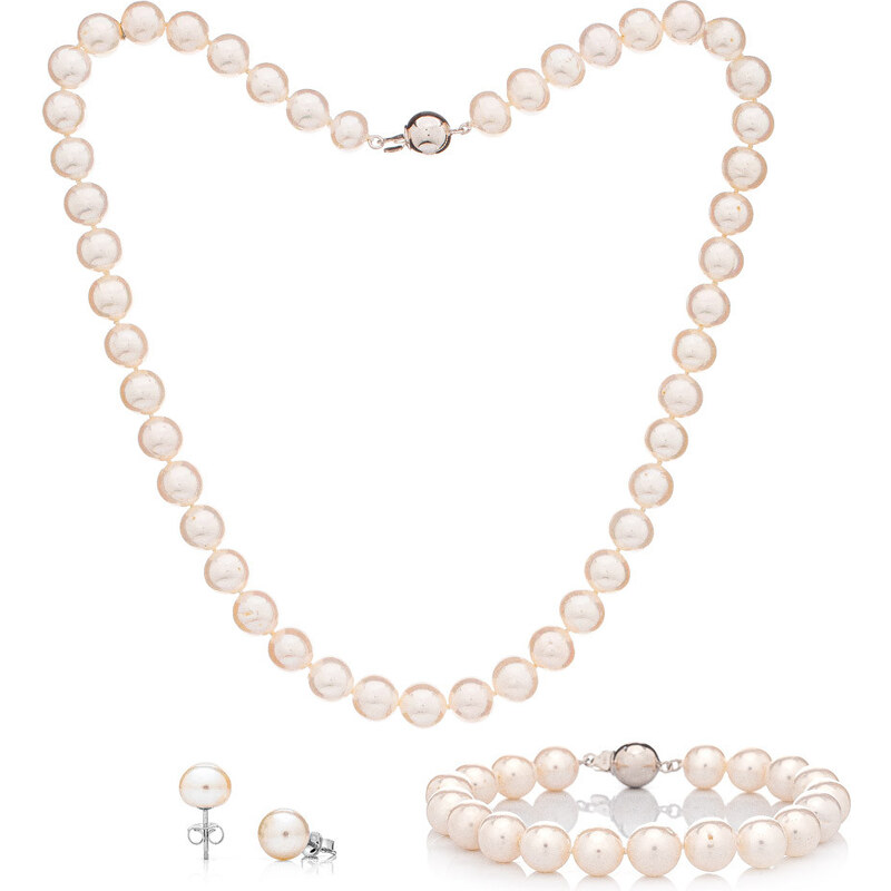 Buka Jewelry Perlový set náramek, náhrdelník, náušnice 9 AA