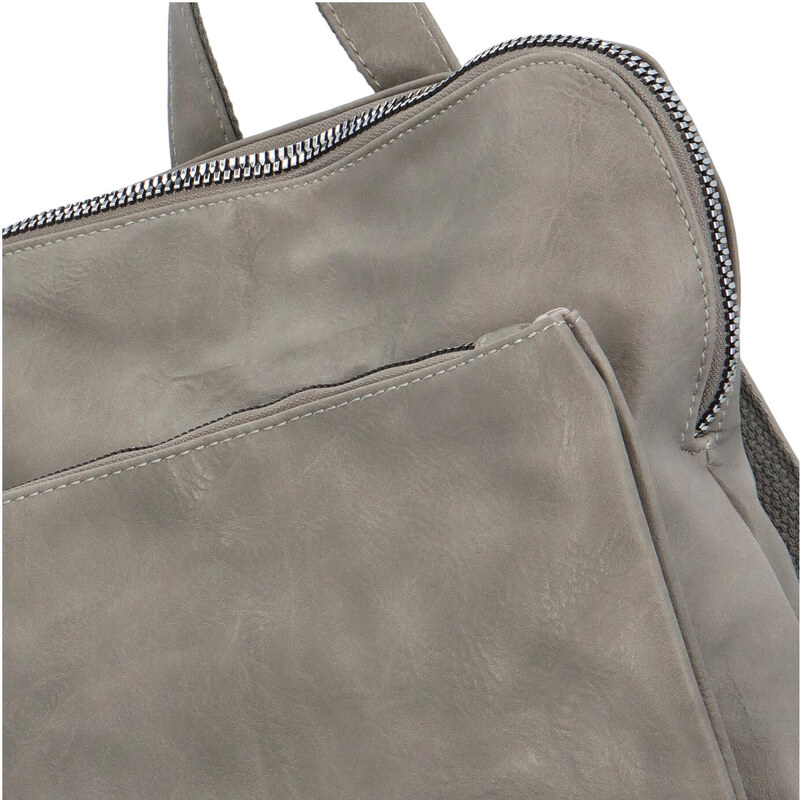 Dámský městský batoh kabelka šedý - Paolo Bags Buginni šedá