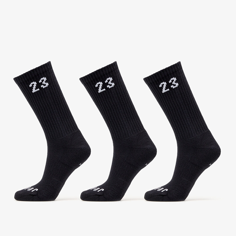 Nike Ponožky Jordan Essentials Crew Socks 3-Pack Black/ White S