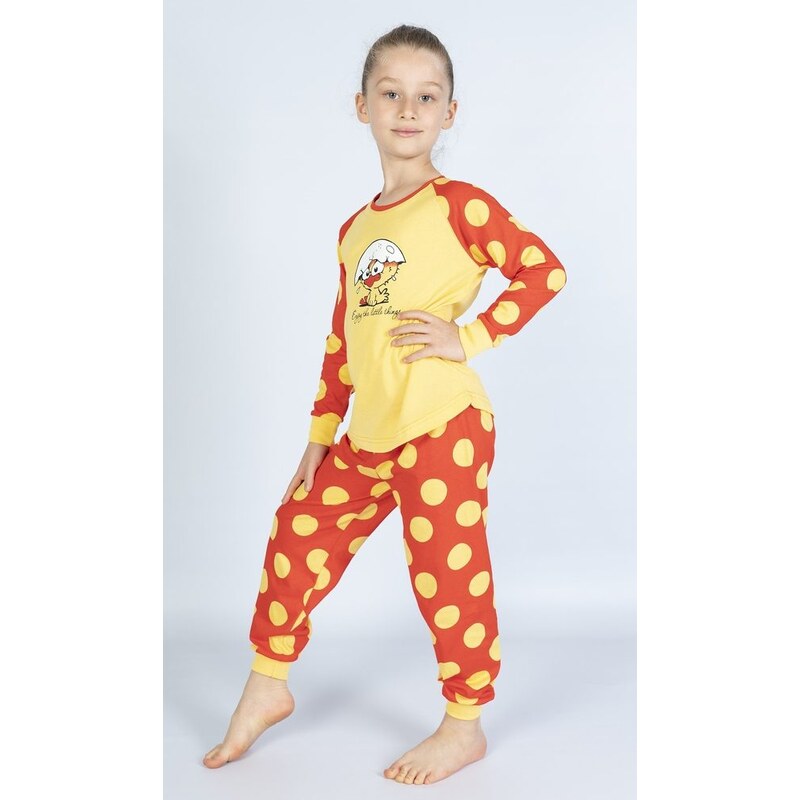 Vienetta Kids Dětské pyžamo dlouhé Malé kuře - žlutá