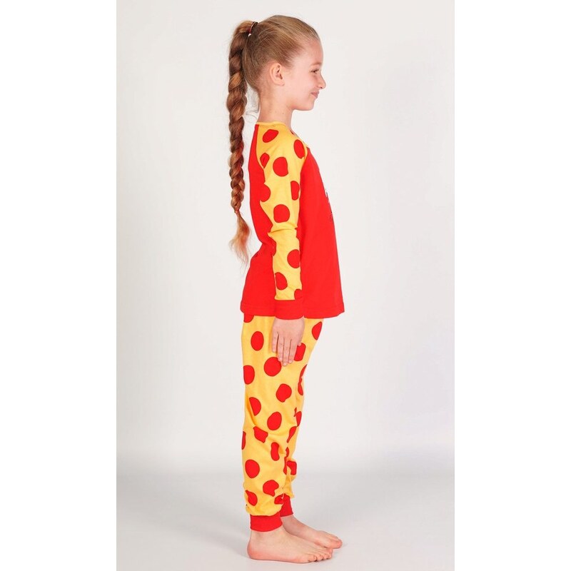 Vienetta Kids Dětské pyžamo dlouhé Kuře - červená